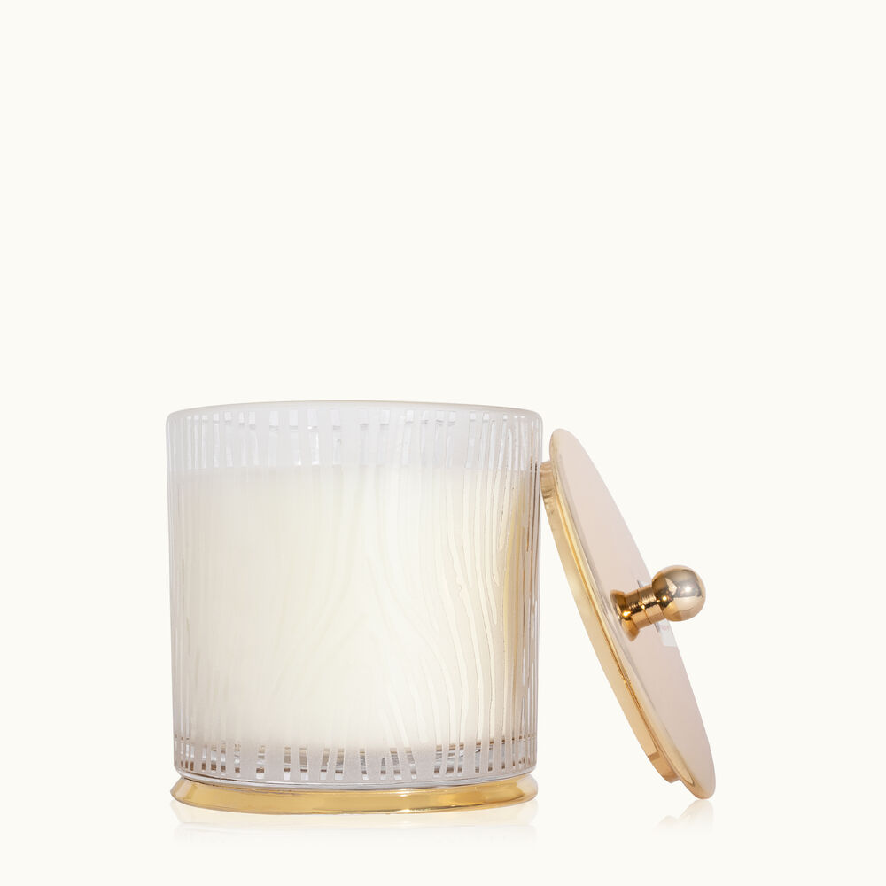 Thymes Frasier Fir Large Frosted Wood Grain Candle image number 1
